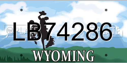 LB74286 Wyoming License Plate