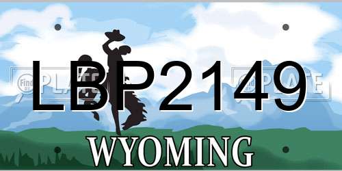 LBP2149 Wyoming License Plate
