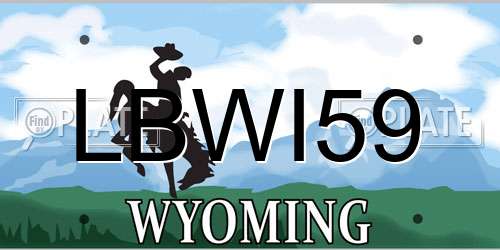 LBWI59 Wyoming License Plate