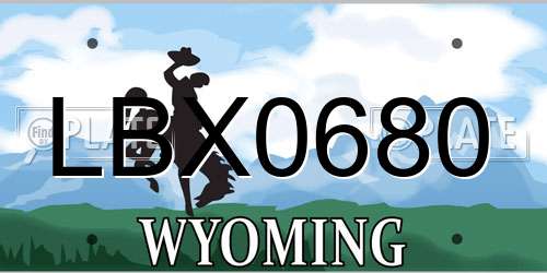 LBX0680 Wyoming License Plate