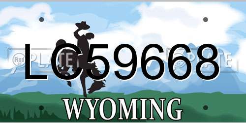 LC59668 Wyoming License Plate