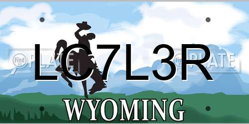 LC7L3R Wyoming License Plate