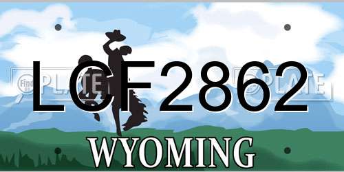 LCF2862 Wyoming License Plate