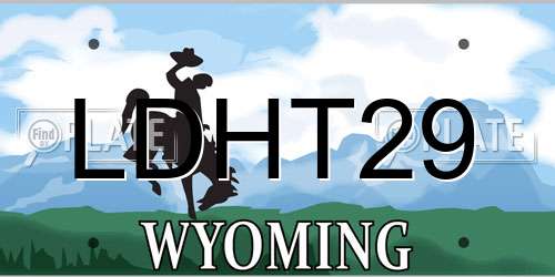 LDHT29 Wyoming License Plate