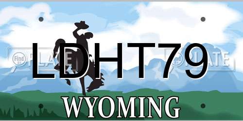 LDHT79 Wyoming License Plate
