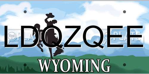 LDQZQEE Wyoming License Plate