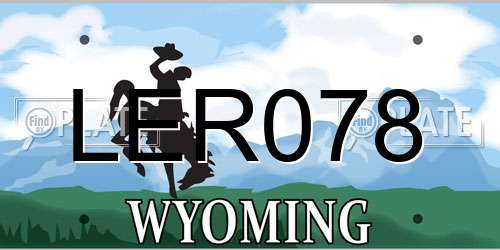 LER078 Wyoming License Plate