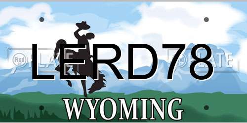 LERD78 Wyoming License Plate