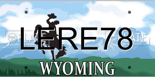 LERE78 Wyoming License Plate