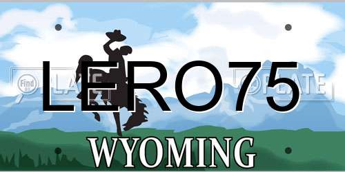 LERO75 Wyoming License Plate
