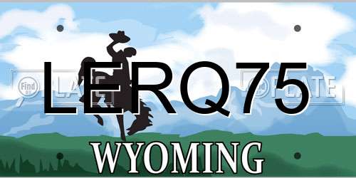 LERQ75 Wyoming License Plate