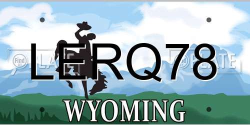 LERQ78 Wyoming License Plate