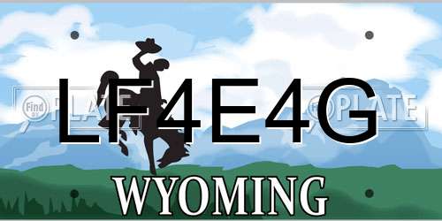 LF4E4G Wyoming License Plate