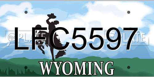 LFC5597 Wyoming License Plate