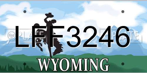 LFF3246 Wyoming License Plate