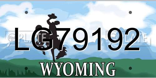 LG79192 Wyoming License Plate