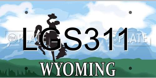LGS311 Wyoming License Plate