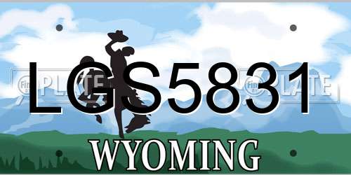 LGS5831 Wyoming License Plate