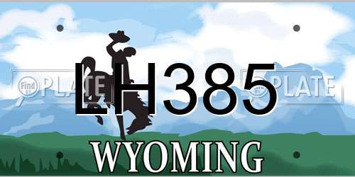 LH385 Wyoming License Plate