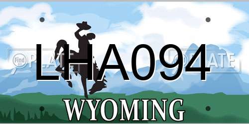 LHA094 Wyoming License Plate