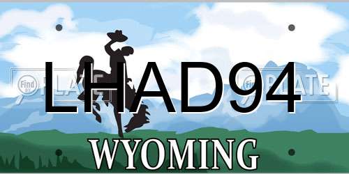 LHAD94 Wyoming License Plate