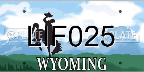 LIF025 Wyoming License Plate