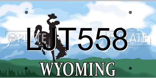 LJT558 Wyoming License Plate