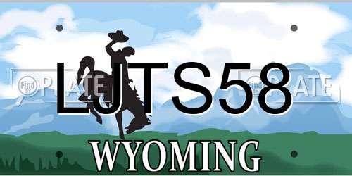 LJTS58 Wyoming License Plate