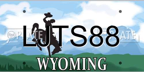 LJTS88 Wyoming License Plate