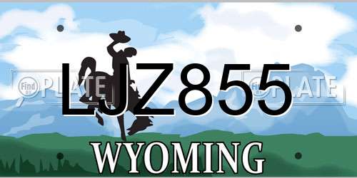LJZ855 Wyoming License Plate