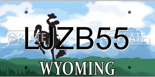 LJZB55 Wyoming License Plate