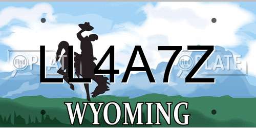 LL4A7Z Wyoming License Plate