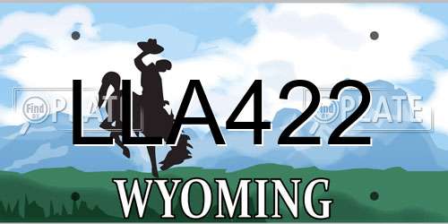 LLA422 Wyoming License Plate