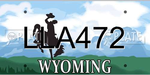 LLA472 Wyoming License Plate