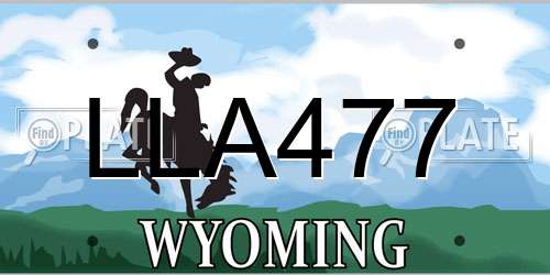 LLA477 Wyoming License Plate