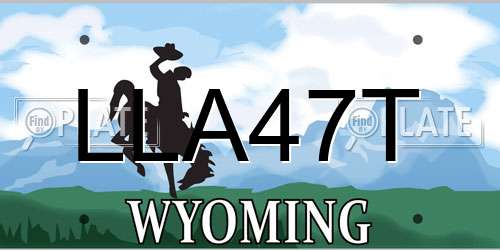 LLA47T Wyoming License Plate