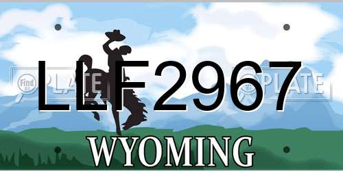 LLF2967 Wyoming License Plate