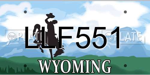 LLF551 Wyoming License Plate