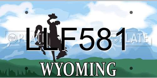 LLF581 Wyoming License Plate