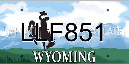 LLF851 Wyoming License Plate