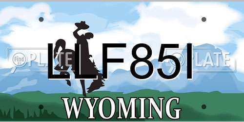 LLF85I Wyoming License Plate