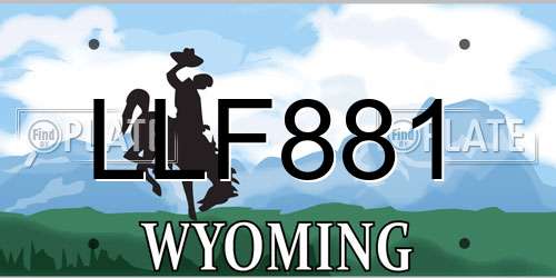 LLF881 Wyoming License Plate