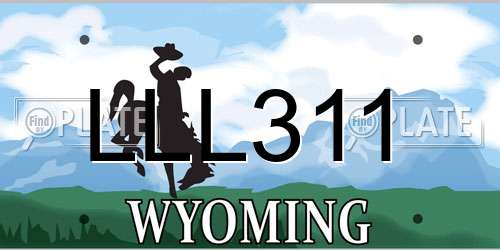 LLL311 Wyoming License Plate