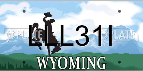 LLL31I Wyoming License Plate