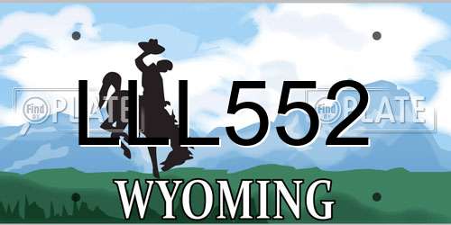 LLL552 Wyoming License Plate