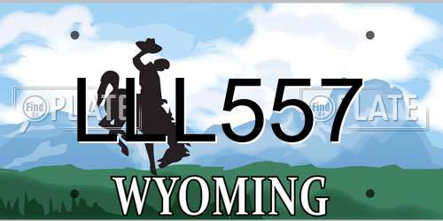 LLL557 Wyoming License Plate