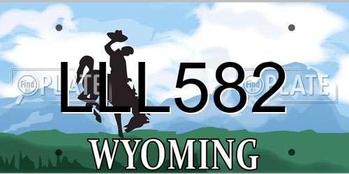 LLL582 Wyoming License Plate