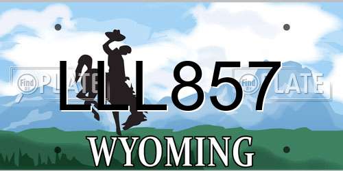 LLL857 Wyoming License Plate