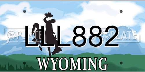 LLL882 Wyoming License Plate