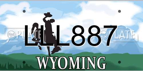 LLL887 Wyoming License Plate
